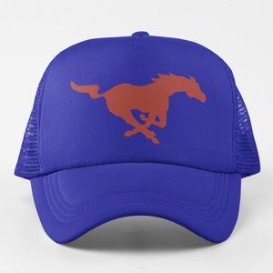 NEW SMU Mustangs Horse Logo Foam Trucker Mesh Snapback Hat ROYAL